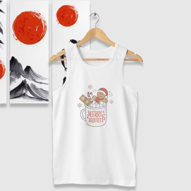 Funny Merry Bright Gingerbread Tank Tops