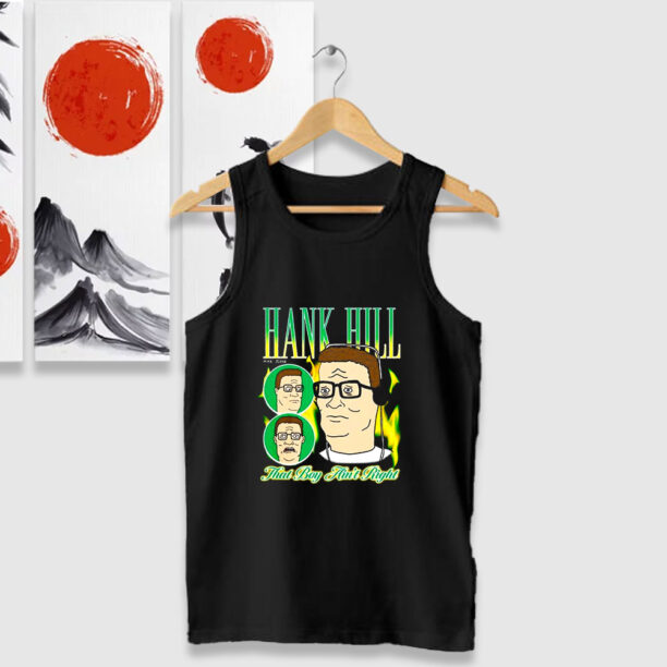 King Of The Hill Hank Green Fire Boyfriend Fit Girls Tank Tops