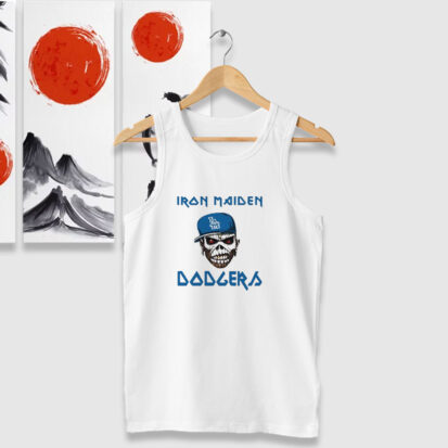 MLB Los Angeles Dodgers Iron Maiden Rock Band Music Baseball Tank Tops