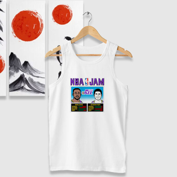 NBA Jam Jazz Malone And Stockton Tank Tops