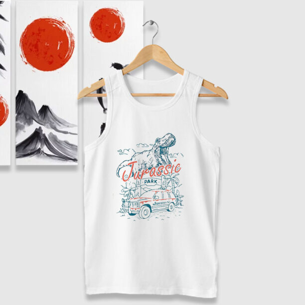 Retro Jurassic Park Entrance Tank Tops