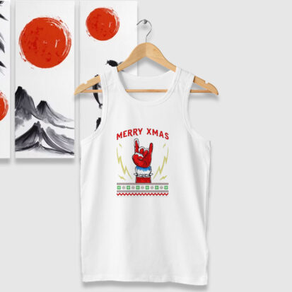 Santa Metal Fist Merry XMas Christmas Tank Tops