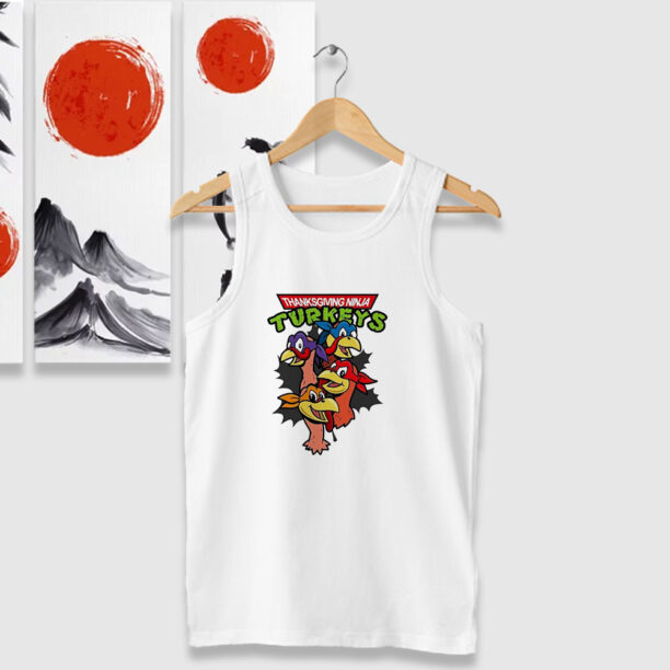 Thanksgiving Ninja Turkeys Tank Tops