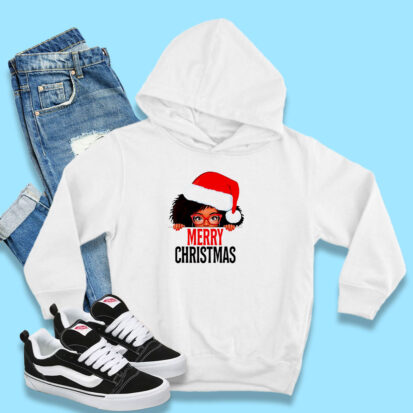 Mrs Claus Santa Melanin Christmas Black Peeking Claus Hoodie