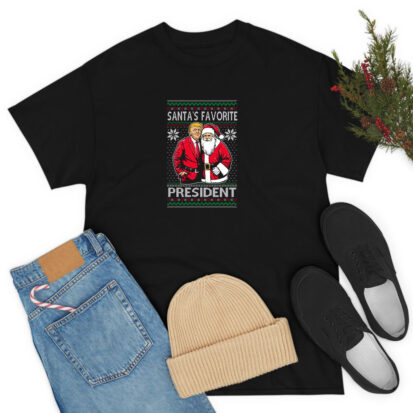 Santa's Favorite President Red Suit Trump T Shirt