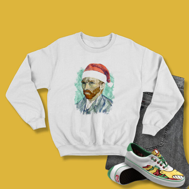 Van Gogh In Santa Hat Sweatshirt