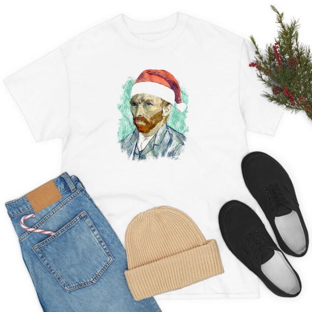 Van Gogh In Santa Hat T Shirt