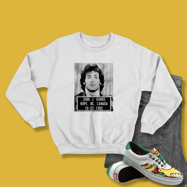 John J Rambo Mugshot Canada 1982 Sweatshirt