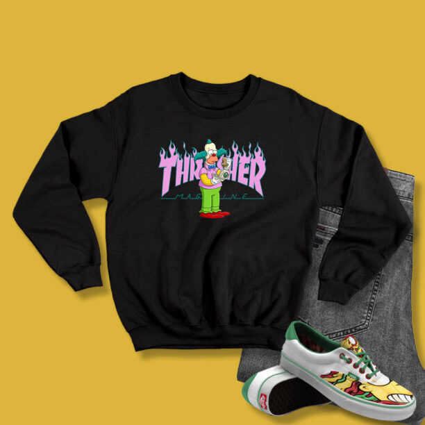 Krusty the Clown Thrasher Funny Sweatshirt