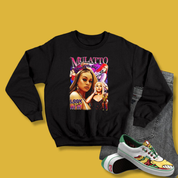 Mulatto Look Back At It Cool 90s Rapper Sweatshirt