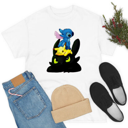 New Stitch Pikachu And Toothless T Shirt