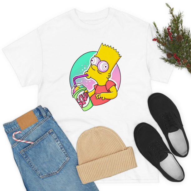 Psychedelic Bart Simpson Trippy Cartoon T Shirt