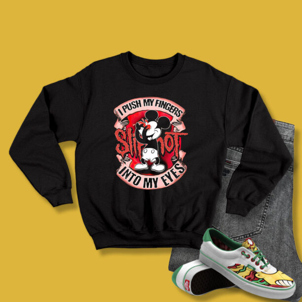 Push My Fingers Into My Eyes Mickey Mouse Sweatshirt