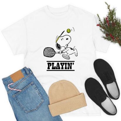 Snoopy Playing Tennis T Shirt