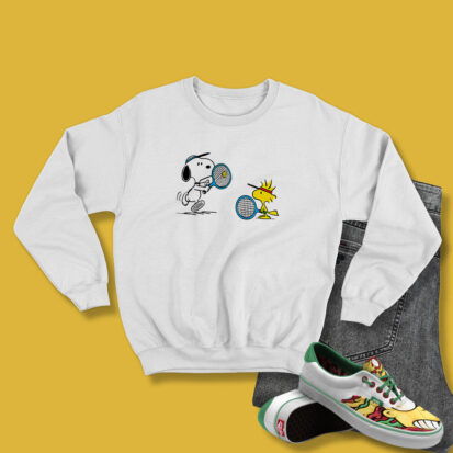 Snoopy andoodstock Tennis Sweatshirt