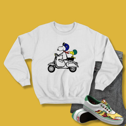 Snoopy andoodstock on a Vespa Sweatshirt