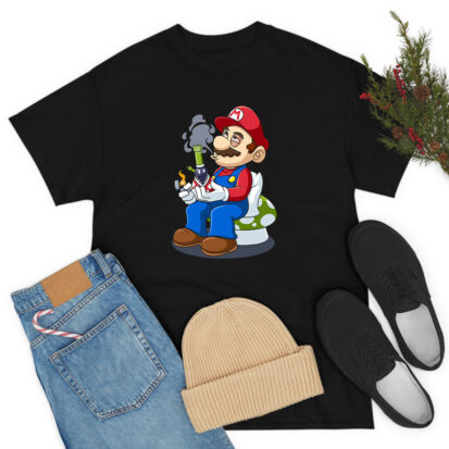 Super Mario Smoking T Shirt