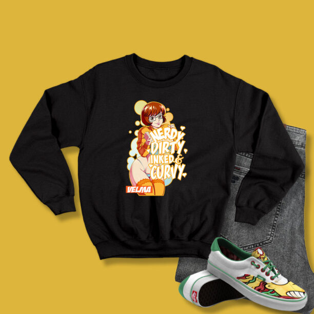 Velma Nerdy Dirty Inked And Curvy Scooby Doo Classic 90s Sweatshirt