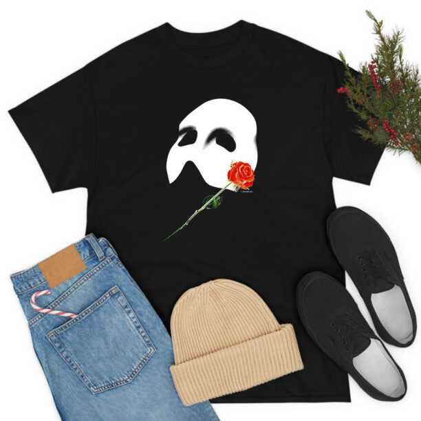 Vintage Phantom Red Rose Opera Mask T Shirt